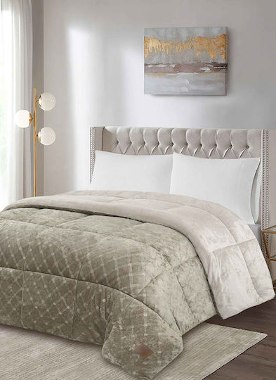 Madi Комбинирано Одеяло Преспално 220x240см Кафяво