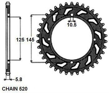 Κορώνα Κίνησης Πίσω Μοτοσυκλέτας Sunstar Jtr857-39