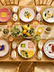 Hermia Shallow Ceramic Multicolour Plate Diameter 25.5cm 6 Pieces
