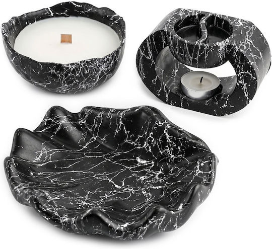 Aberto Design Декоративна Свещ В Буркан Черна 15x13см 3 Бройки