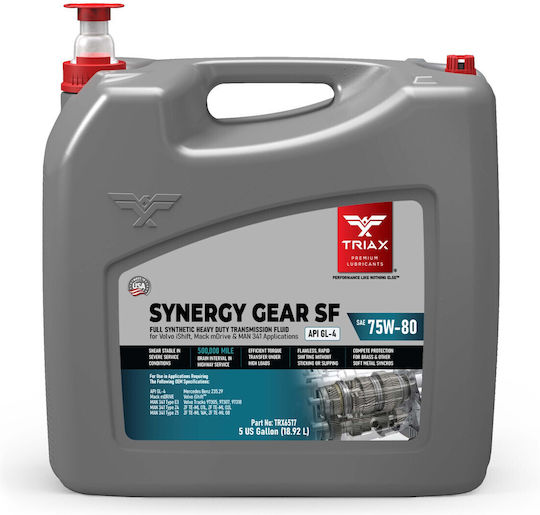 Ulei De Transmisie Manual Semi-Automat Pentru Camion Triax Synergy Gear Sf 75w-80 Complet Sintetic 18.92 L
