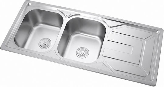 Вграден Кухненски Мивка Inox Ш120xД50cm Сребрист