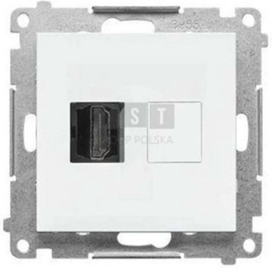 Simon 55 HDMI Модул Конектор Мат Бял Tghdmi.01/111
