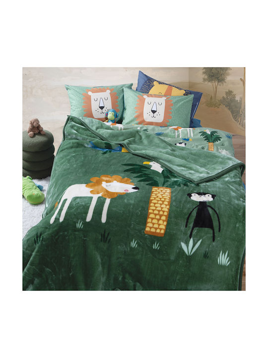 Nef-Nef Homeware Pătură Jungle Mania Verde 220x...
