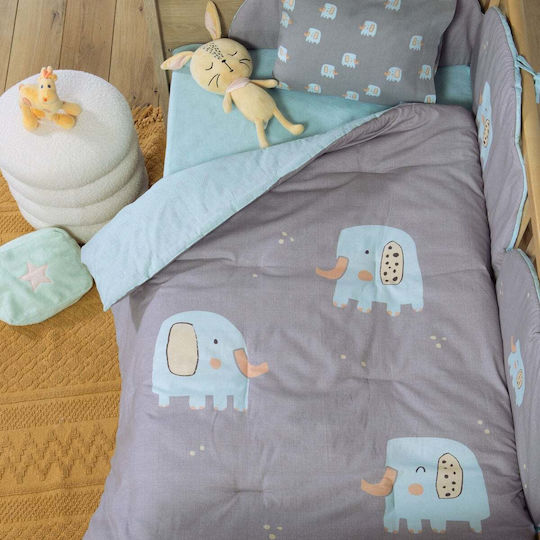 Nef-Nef Homeware Elephants Kinderbettdecke Für Krippe Grau 110x140cm