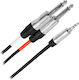 Plugger Cable 2x 6.3mm male - 3.5mm male 2m