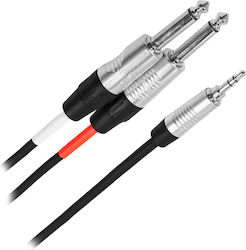 Plugger 2x 6.3mm male - 3.5mm male 1m