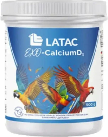 Latac Exo-Calcium-D3 500гр Добавка Калций Витамин D3 За Папагали