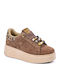 Damentaschen Flatforms Sneakers Purpurn