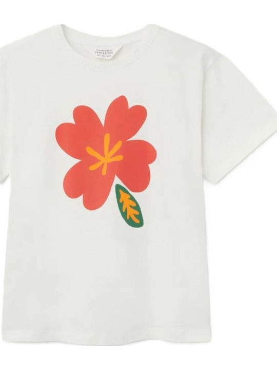 Bluza Pentru Copii Cu Mâneci Scurte Alb