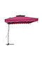 Hängender Quadratischer Aluminium-Fuchsie Garten- und Terrassen-Sonnenschirm 2,14x2,14 m