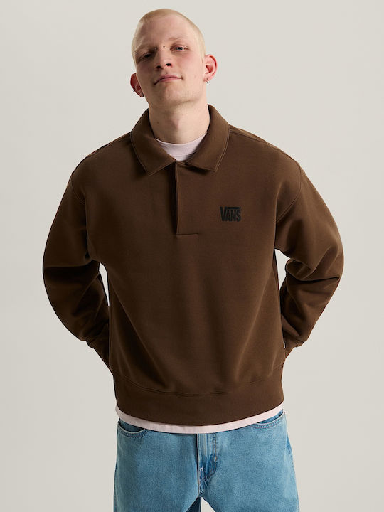 Vans Left Chest Φούτερ Καφέ με Κουκούλα