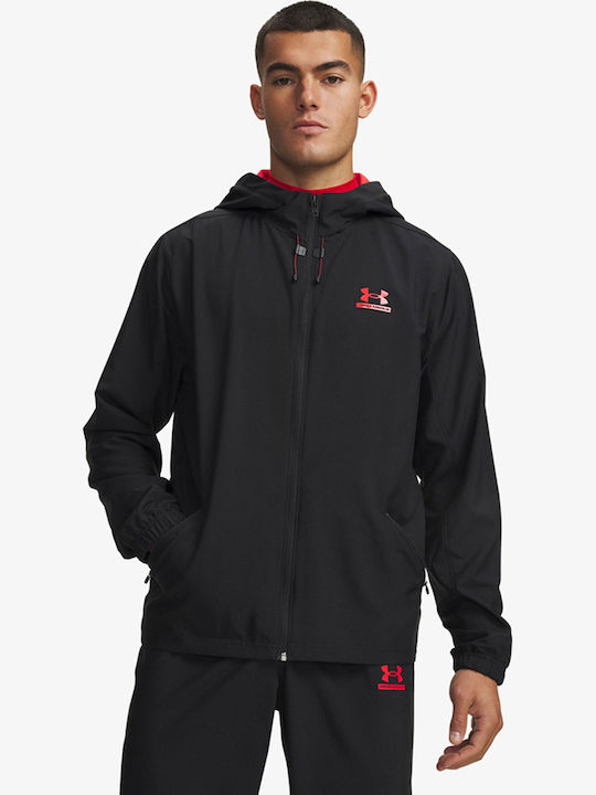 Under Armour Woven Μπουφάν Black / Racer Red