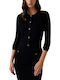 Short Women's Knitted Cardigan Black