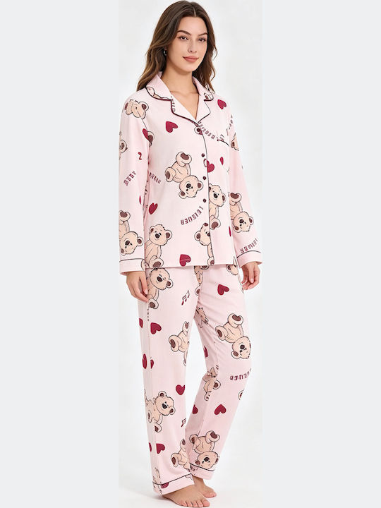 Goodnight Set De Pijamale De Vară Pentru Femei Roz