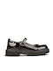 Kids Ballerinas With Hoop & Loop Closure Patent Leather Black