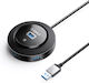 Orico USB-Hub 4 Anschlüsse USB 3.0 mit Anschluss an einen Computer USB-A