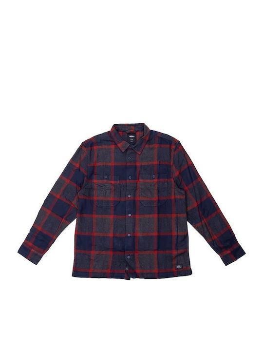 Long Sleeve Flannel Shirt In Regular Fit Checked Parisian Night