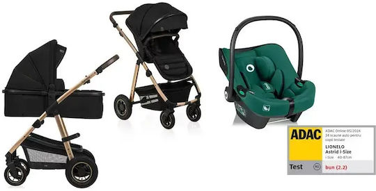 Lionelo Amber Reversible 2 in 1 Baby Stroller Suitable for Newborn Black
