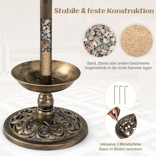 Costway Gartendekorationen Stein Garten Metall PZ10007GU
