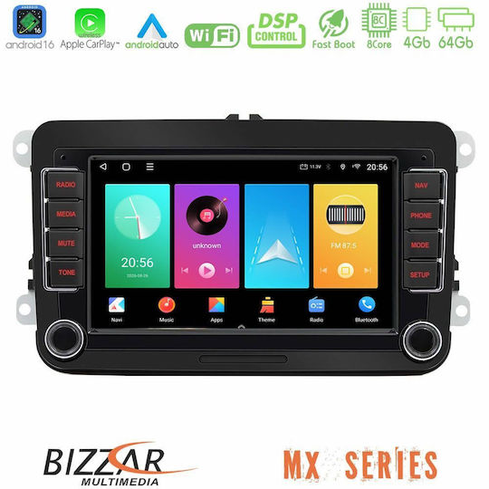 Bizzar Автомобилна Аудио Система За Seat Alhambra / Leon / Toledo Skoda Fabia / Octavia / Praktik / Rapid / Roomster / Superb Volkswagen Amarok / Beetle / Caddy / Eos / Golf / Jetta / Passat / Passat CC / Polo / Scirocco / Sharan / Tiguan / Touran / Transporter (Bluetooth/USB/Вграден Wi-Fi /GPS/Apple CarPlay/Android Auto) С Touch Screen 7"