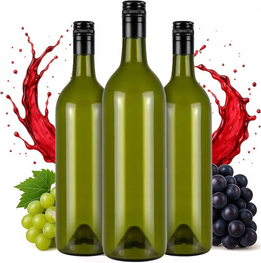 10x Стъклено Бутилка За Масло Вино 750ml Капачка Вино Алкохол Ликьор