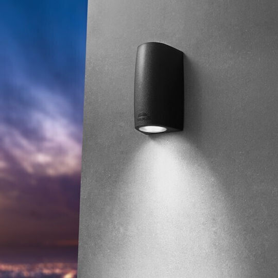Eurolamp Wall-Mounted Outdoor Lighting with Shade GU10 IP55 Double Beam 17x9.2cm