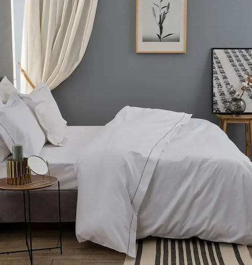 Hotel Sheet White Kali Cotton 300tc Cokitex 245x290