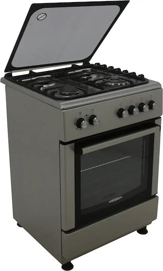 Stove 80lt with Gas Cooktops W60cm Inox