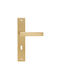 Perfect Perfect Middle Door Lever with Plate 241 Pair Matte Gold