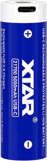 XTAR Επαναφορτιζόμενη Μπαταρία 21700 Li-ion 5000mAh 3.6V
