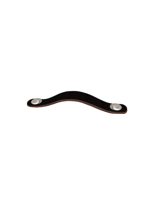 Viometale 05.80 Möbelgriff aus Leder Nickel Matt mit Lochabständen 128mm 05.80-128.52