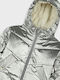 Kids Quilted Short Jacket with Lining & Hood Silver