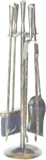 Metallotechniki Fireplace Tool Set With Bronze Stand Holder