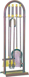 Metallotechniki Kaminwerkzeug-Set mit Kupfer-Kaminständer-Halter-Set Metallotechniki Kaminwerkzeug-Set mit Kupfer-Kaminständer-Halter-Set