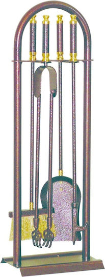 Metallotechniki Kaminwerkzeug-Set mit Kupfer-Kaminständer-Halter-Set