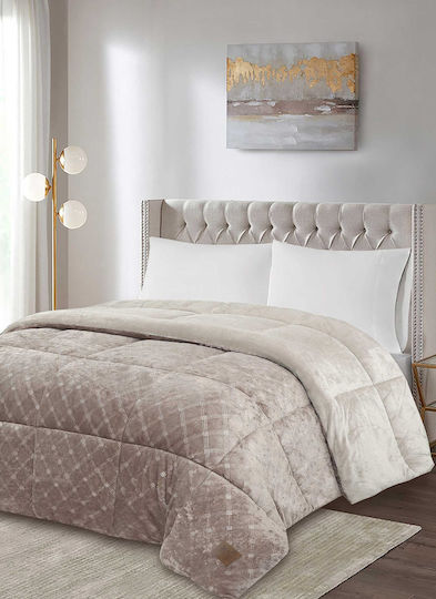 Madi Sherpa Comforter Double Bed 220x240cm Beige