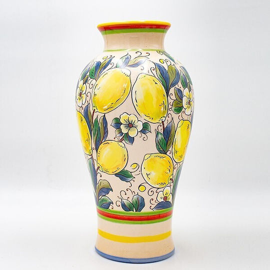 Eurolamp Dekorative Keramik Vase Beiges 20,7x20,7xH39,5cm