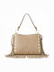 Simona Fabric Women's Crossbody Bag Suede Beige