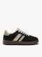 Schwarze Retro Sneakers Mit Dreifach Streifen Gummi Sohle