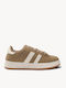 Beige Sneakers Kastorine Textur Mit Dreifach Seitlichen Streifen