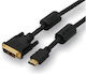 Logo DVI-D мъжки - HDMI мъжки 3м Черен