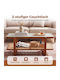 Rectangular Central Glass Coffee Table Walnut L105.41xW50.8xH45.72cm