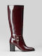 Damenstiefel mit Hohem Absatz Burgundisch