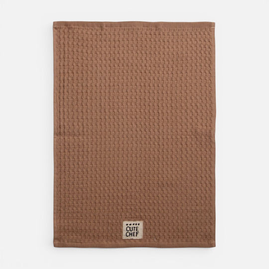 Nef-Nef Homeware Cute Chef Geschirrtuch aus 100% Baumwolle in Brauner Farbe 45x68cm
