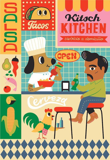 Kitsch Kitchen El Restaurante El Chef Хавлиена Кърпа за Кухня от 100% Памук 50x70см