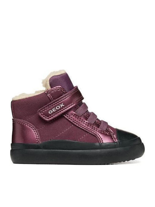 B Gisli Kids Sneakers Anatomic with Hook & Loop Closure Burgundy