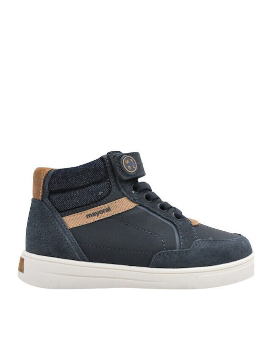 Mayoral Leather Kids Boots with Hoop & Loop Clo...