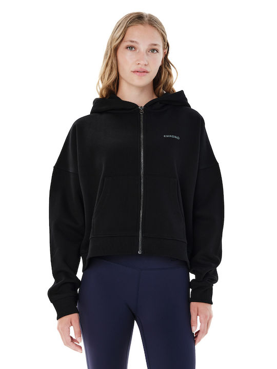 Emerson Cropped Women's Hooded Sweatshirt Black
