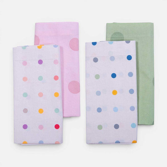 Nef-Nef Homeware Set Baby Cradle Sheets Cotton Baby Dots Ecru 70x70cm 2pcs